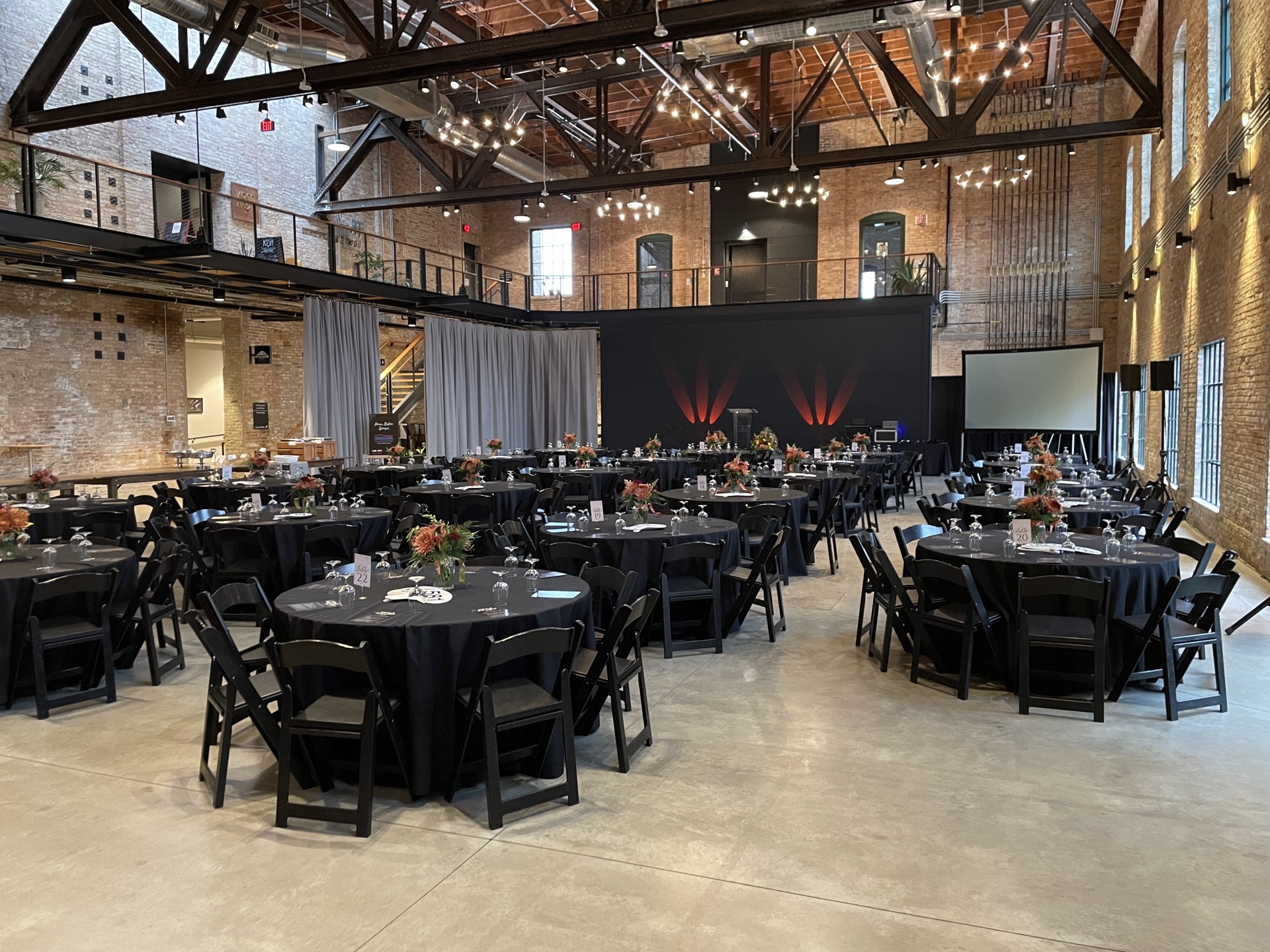 The Garver Feed Mill atrium set up for a large community event