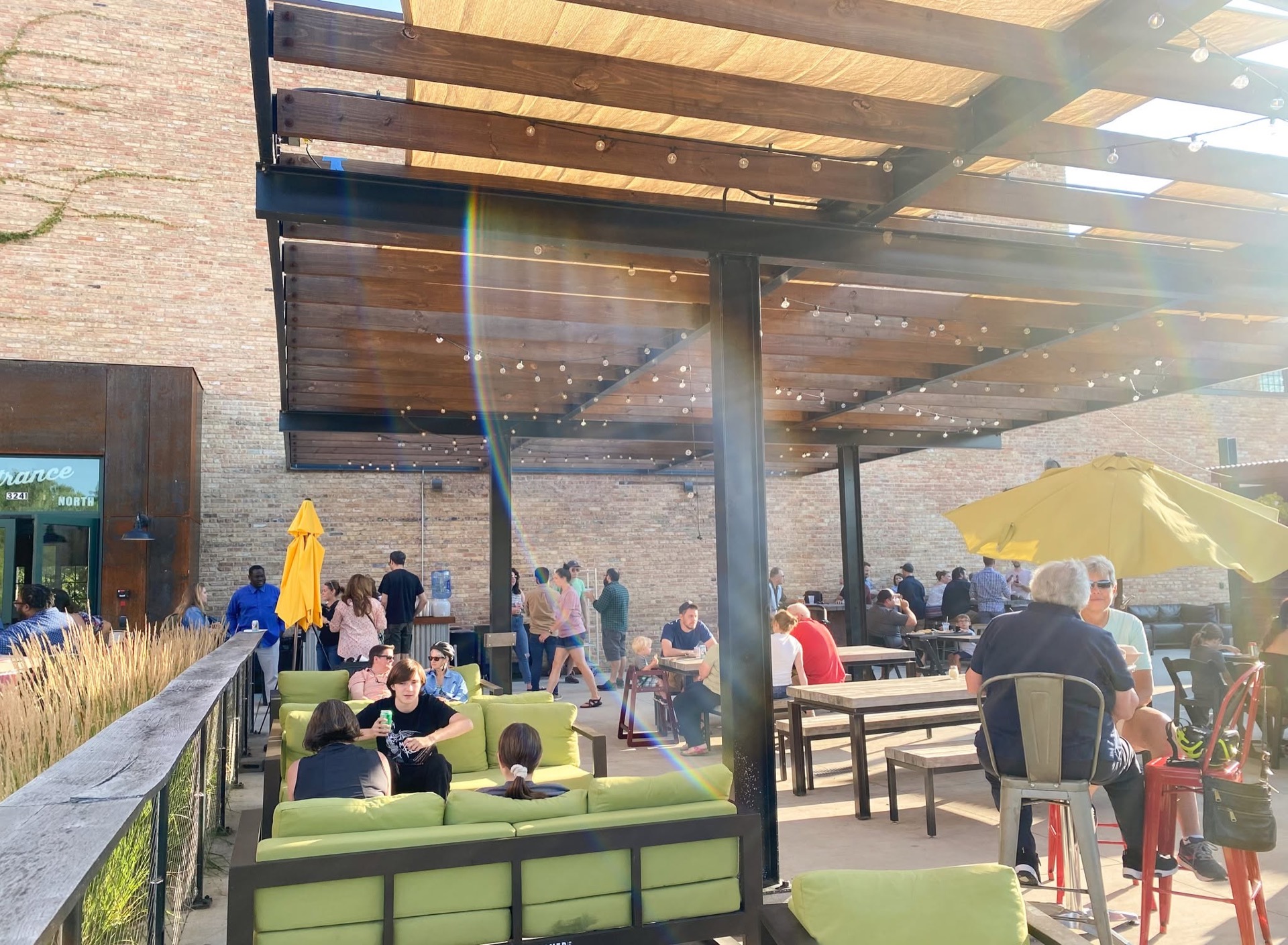 The Garver Events outdoor patio overlooking the Olbrich Park neighborhood
