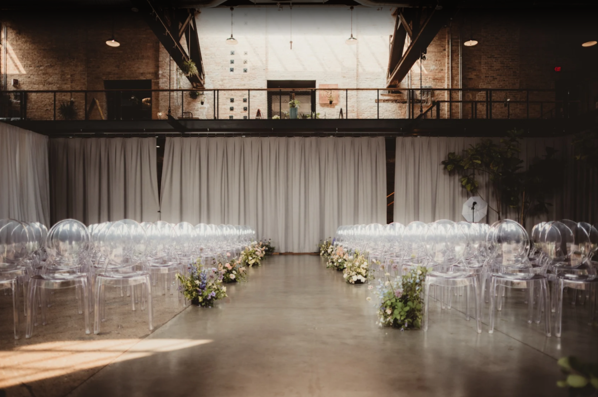 Wedding ceremony inside the Garver Atrium