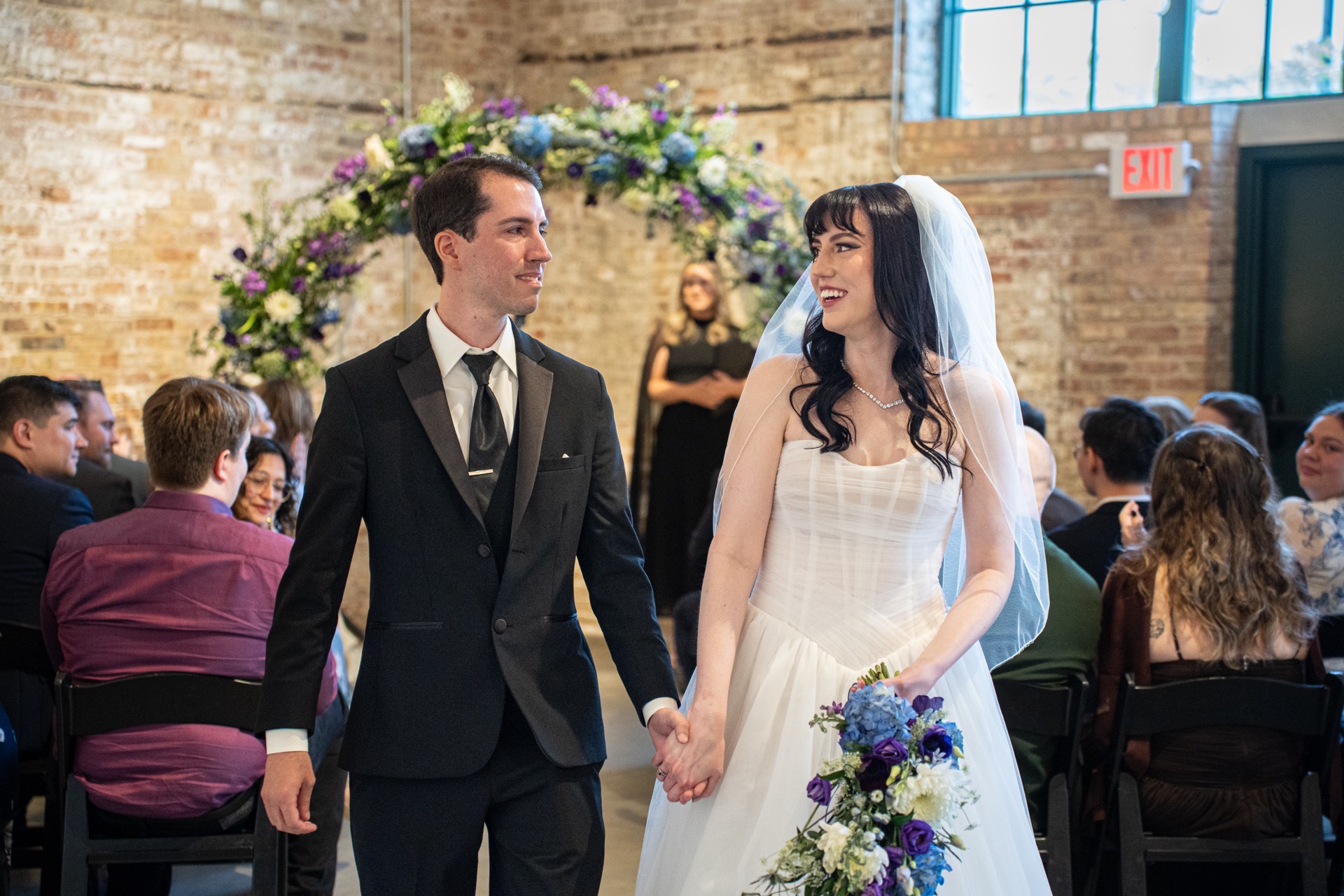 Intimate ceremony in the Garver Canvas gallery space